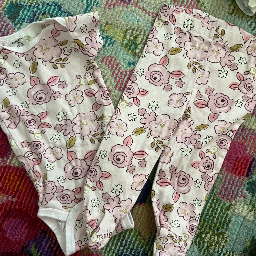 Gerber Pink Floral Kids Pajama Set